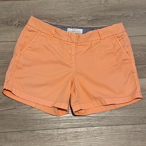 J. Crew Womens Chino "broken-in" Salmon/Coral Shorts, size 6